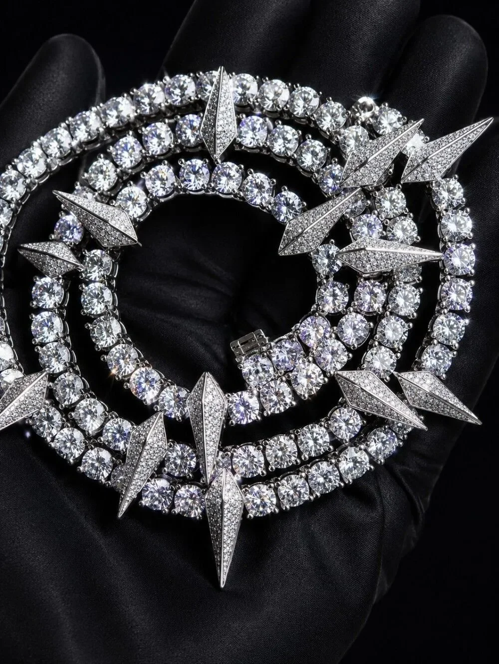 Diamond Spike Tennis Necklace